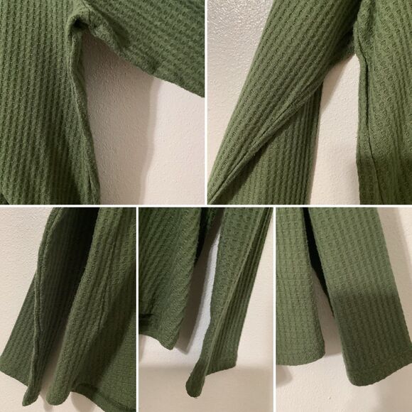 Green Autumn Fall Waffle Knit Pumpkin Gnome Oversized Long Sleeve Top 14/16W - Picture 8 of 8